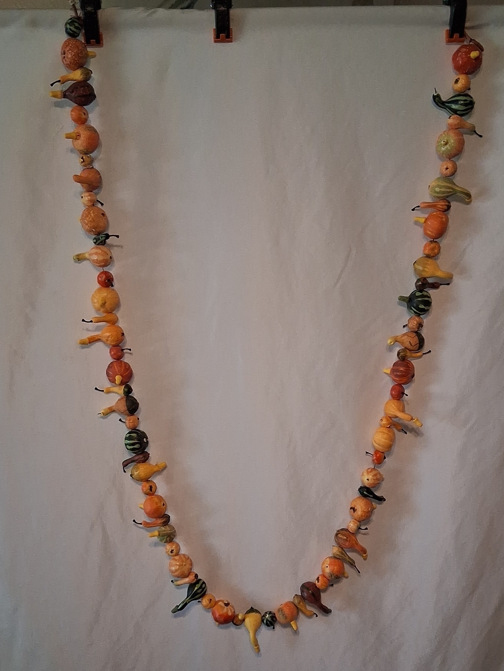 6' Autumn Harvest Miniature Gourd Garland Orange & Green